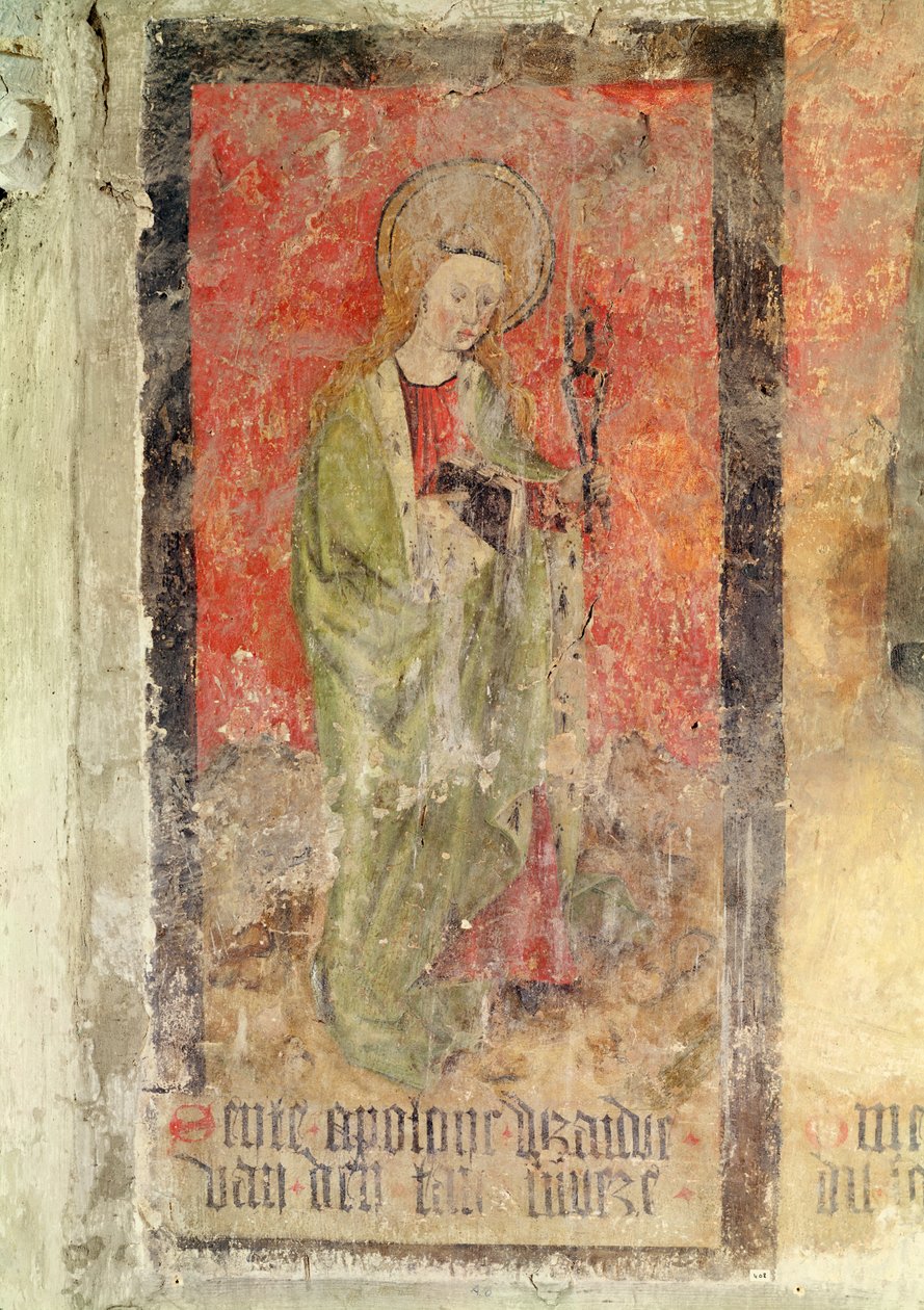 St. Apollonia, nástěnná malba z krypty, kolem 1480-1540 od Flemish School