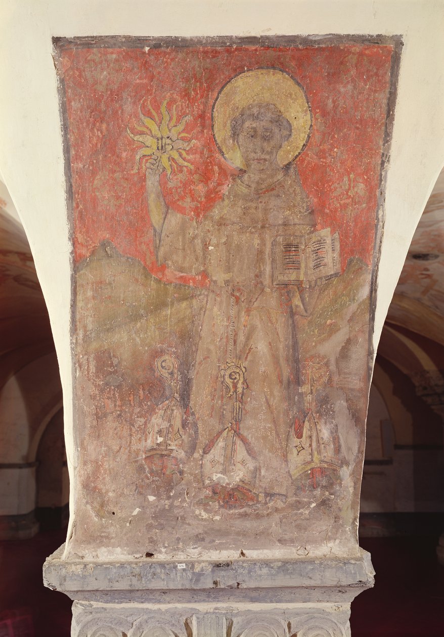 Svatý Bernardino ze Sieny, nástěnná malba z krypty od Flemish School