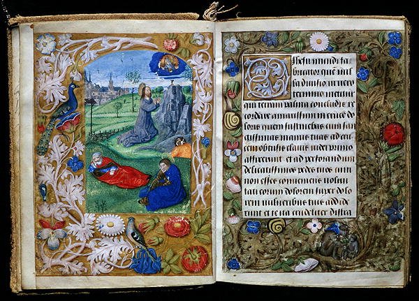 Agónie v zahradě, miniatura ze Staffordovy modlitební knihy (vellum) od Flemish School