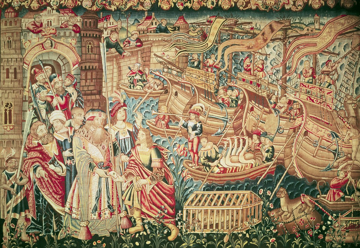 Příjezd Vasca da Gamy (asi 1469-1524) do Kalkaty, 20. května 1498 od Flemish School