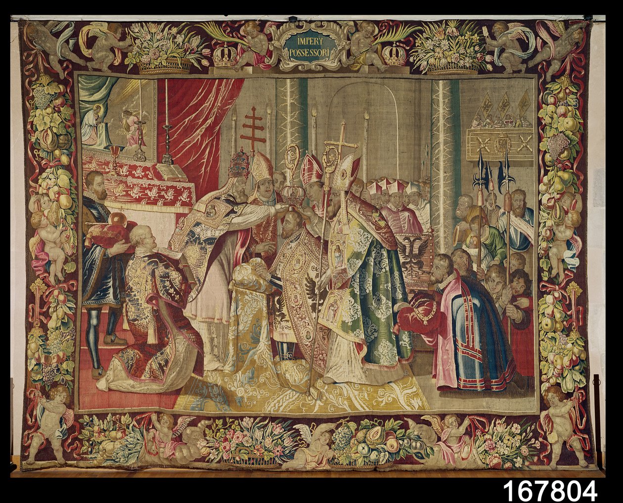 Korunovace Karla V. (1500-58) z Tapisérie Charlese Quinta, kolem 1630-40 od Flemish School