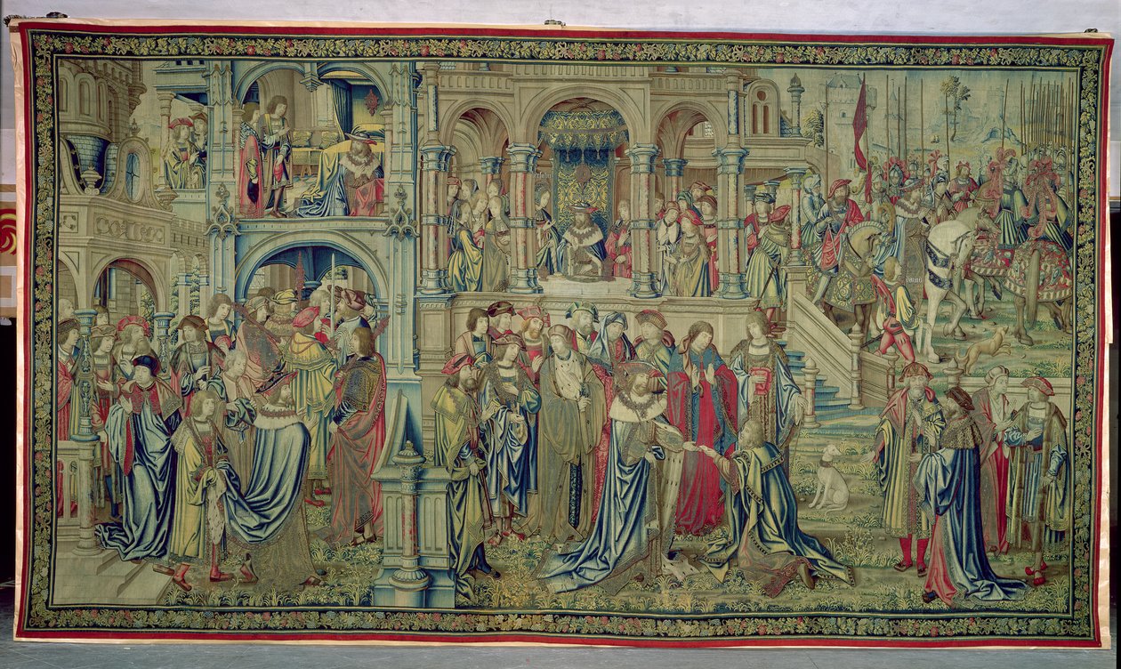 Smrt dítěte a krále je zaslíbeno vítězství, Tapisérie Davida a Batšeby, kolem 1510-15 od Flemish School