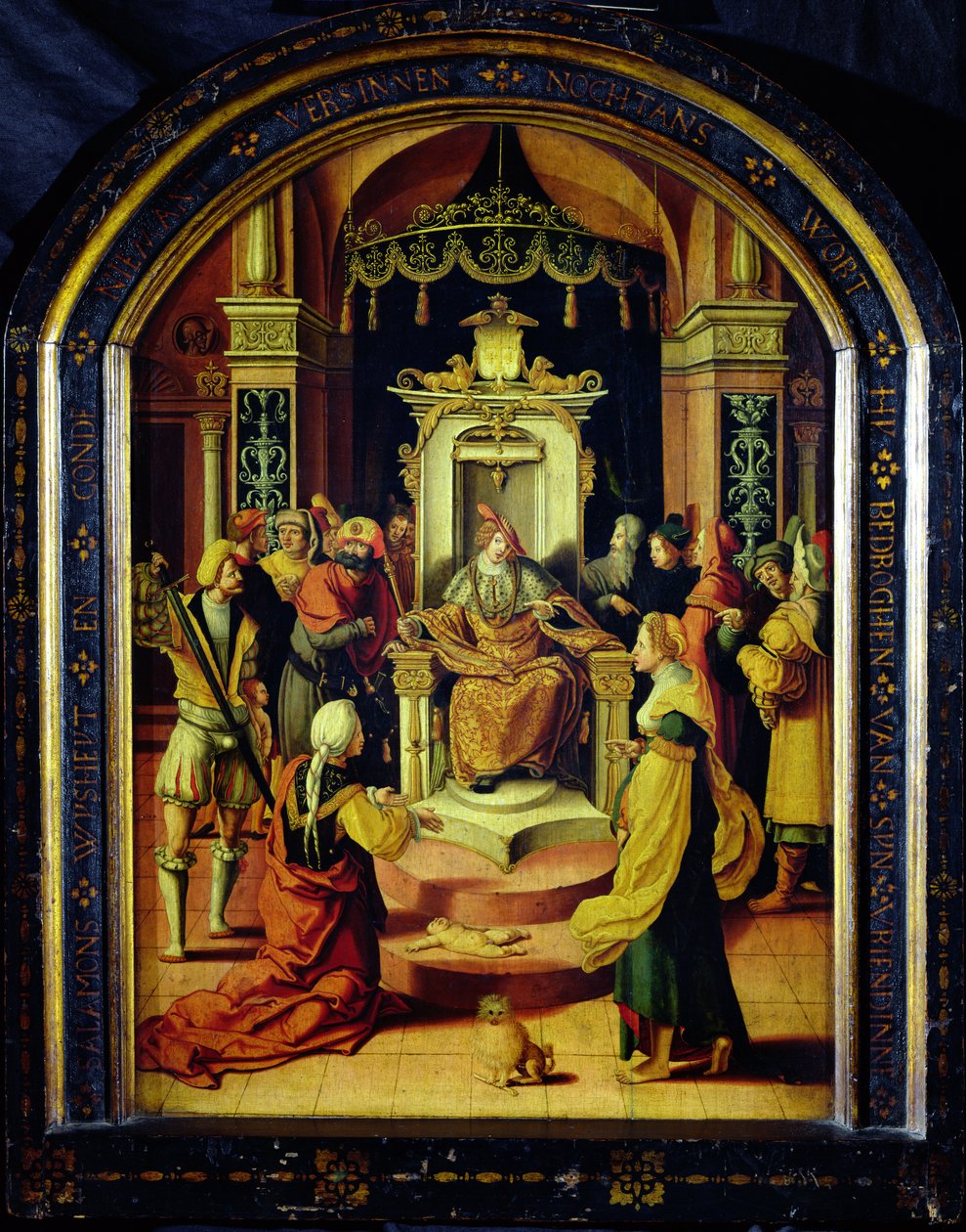 Šalamounův soud (olej na desce) od Flemish School