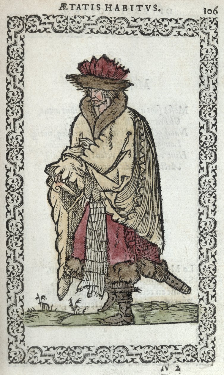 Moskvič, ilustrace z knihy Zvyky a portréty téměř všech národů a současných národů od J. Sluperjiho, vydané v Antverpách roku 1572 (barevný dřevoryt) od Flemish School