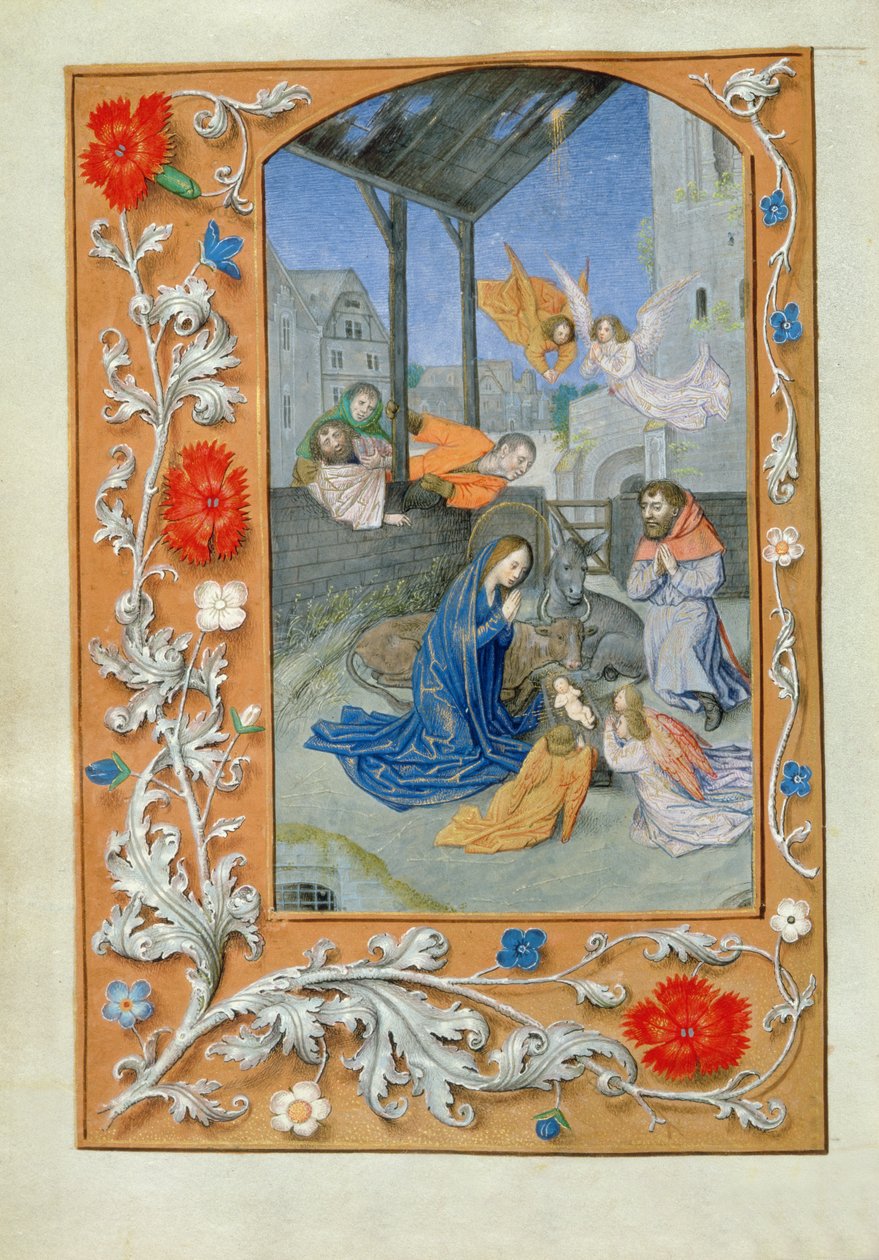 Narození Páně, kolem roku 1480 (pergamen) od Flemish School
