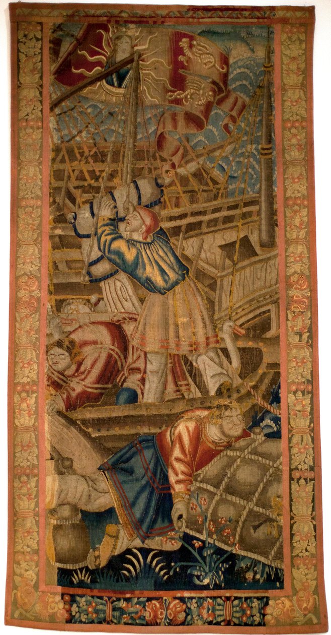 Portugalci v Indii - vlámský gobelín Tournai z první čtvrtiny 16. století - Musee de la Marine de Lisabon (Portugalsko) od Flemish School