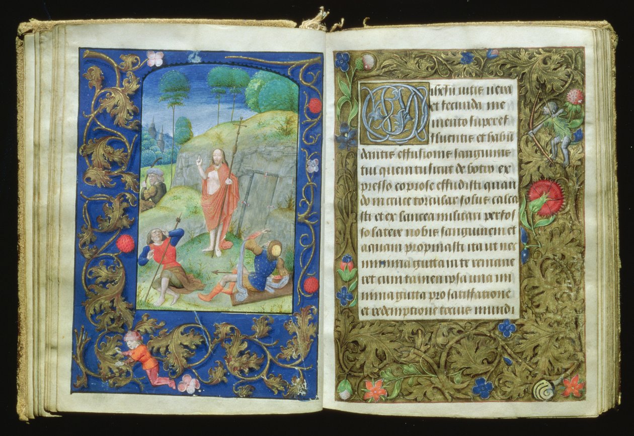 Vzkříšení, miniatura ze Staffordovy modlitební knihy od Flemish School