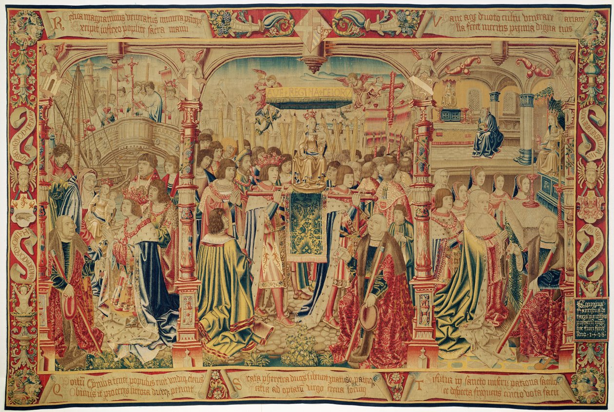 Socha Panny Marie nesená do kostela, z Legendy o Notre Dame du Sablon, bruselská dílna, 1516 od Flemish School