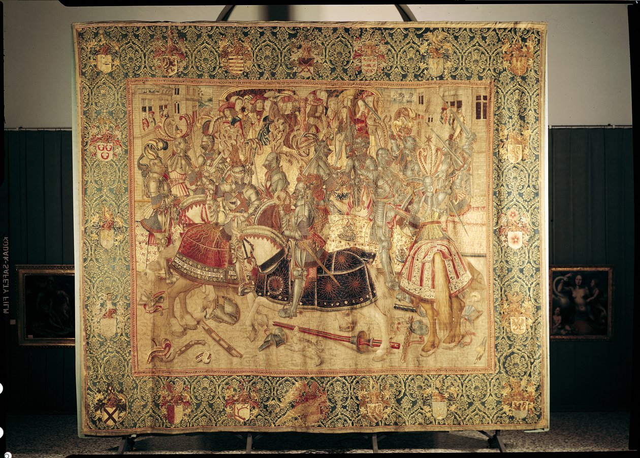 Turnaj, tapisérie na vertikálním stavu z bruselské dílny, kolem roku 1497 od Flemish School