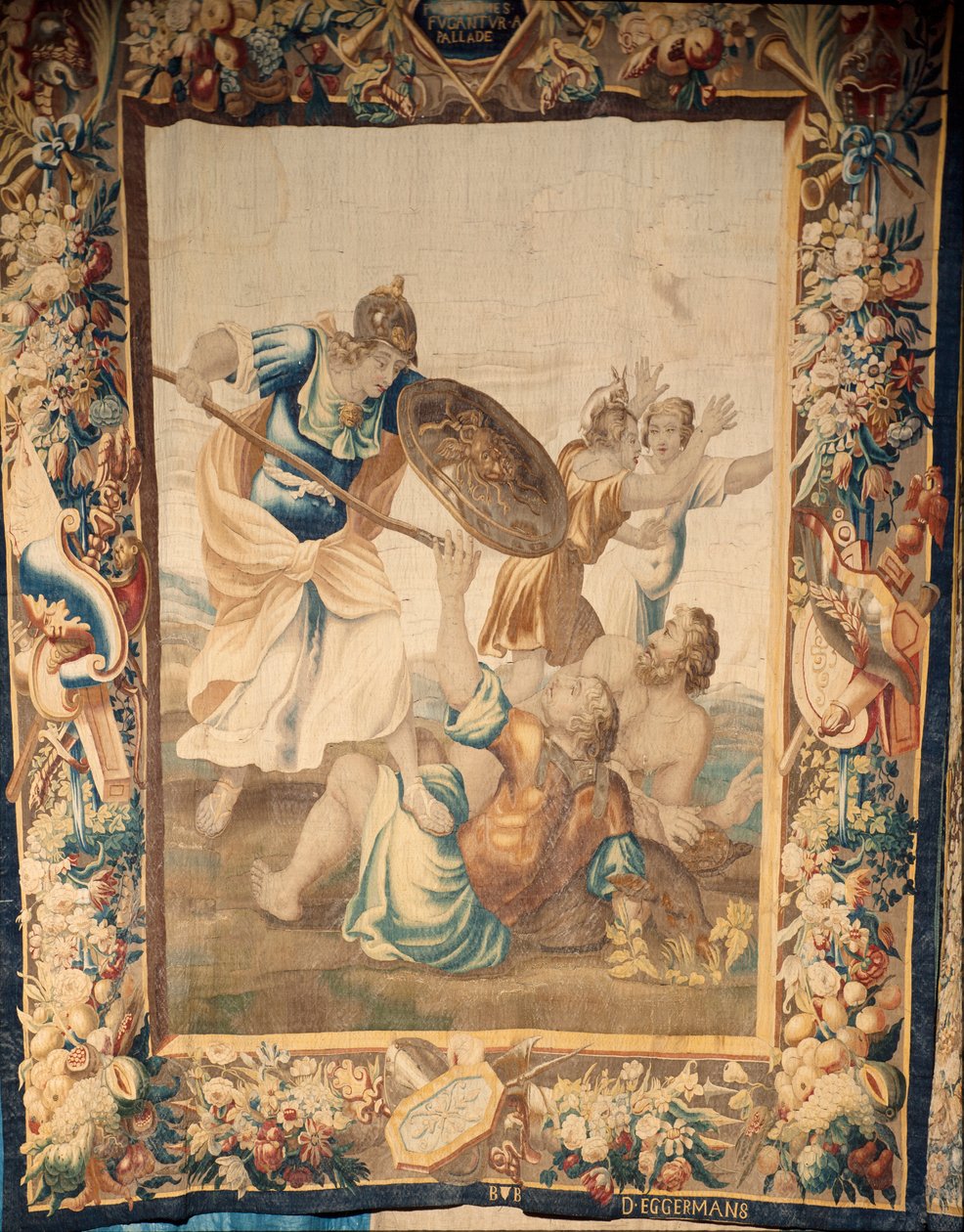 Katedrála (Catedral de Santa María de Sigüenza). Sbírka katedrály. Vlámský gobelín. Dějiny Říma (?). Podepsáno: „BB D EGGERMANS Ian Le Clerc, D Eggermans“. Brusel. Začátek 17. století. od Flemish School