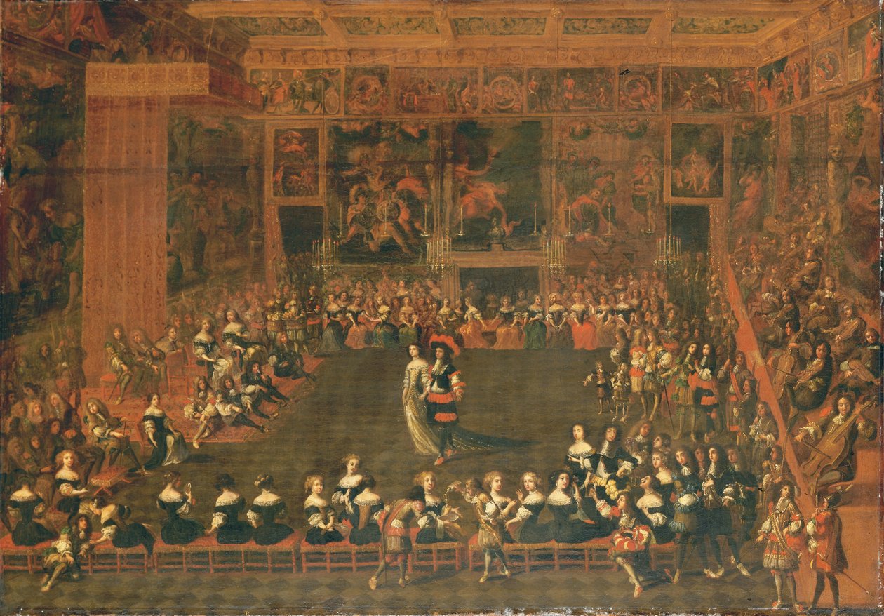 Zahájení plesu v palácové shromažďovací místnosti, c.1660-70 od Flemish School