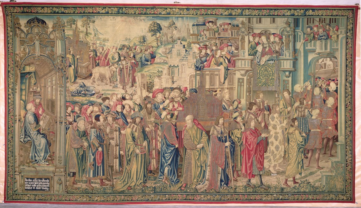 Přeprava archy úmluvy, tapisérie Davida a Batšeby, kolem 1510-15 od Flemish School