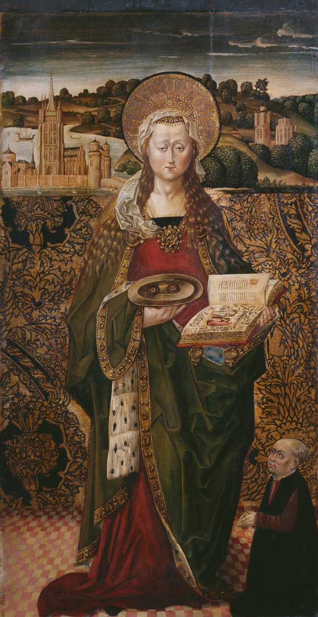 Triptych, Svatá Lucie, levý panel (viz také 345909, 345911) od Flemish School