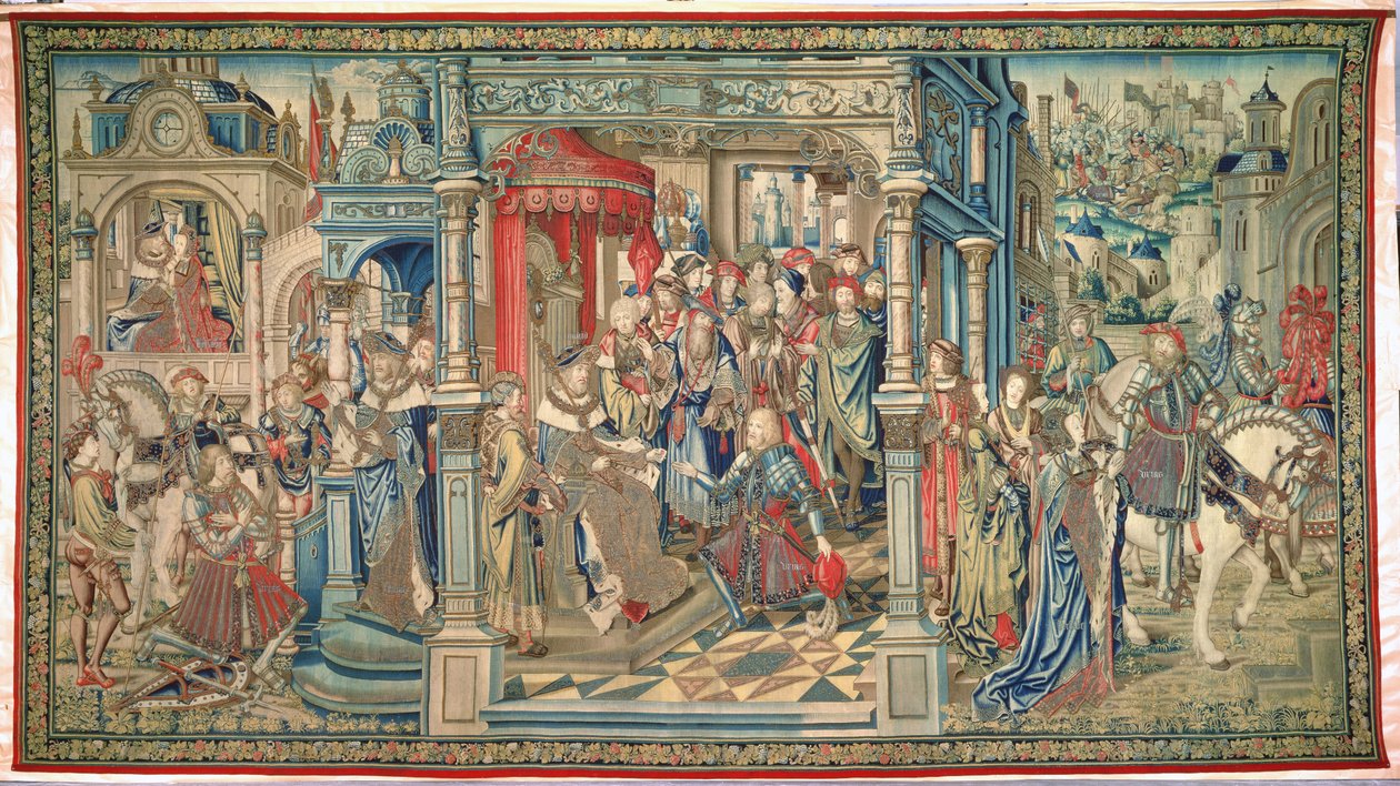 Uriáš Chetejec poslán na smrt, Tapisérie Davida a Batšeby, kolem 1510-15 od Flemish School