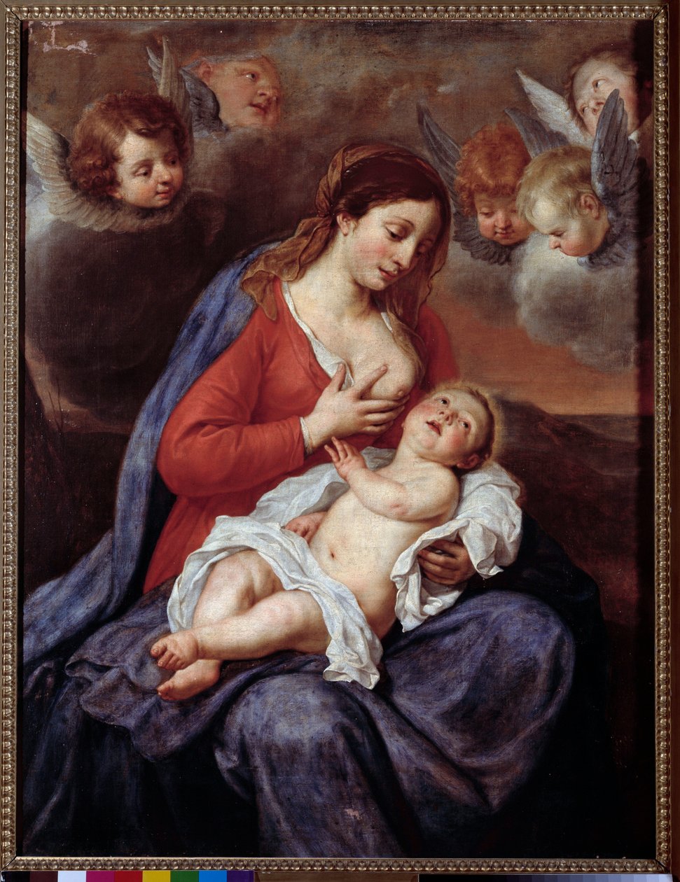 Panna s dítětem (Malba od Flemish School