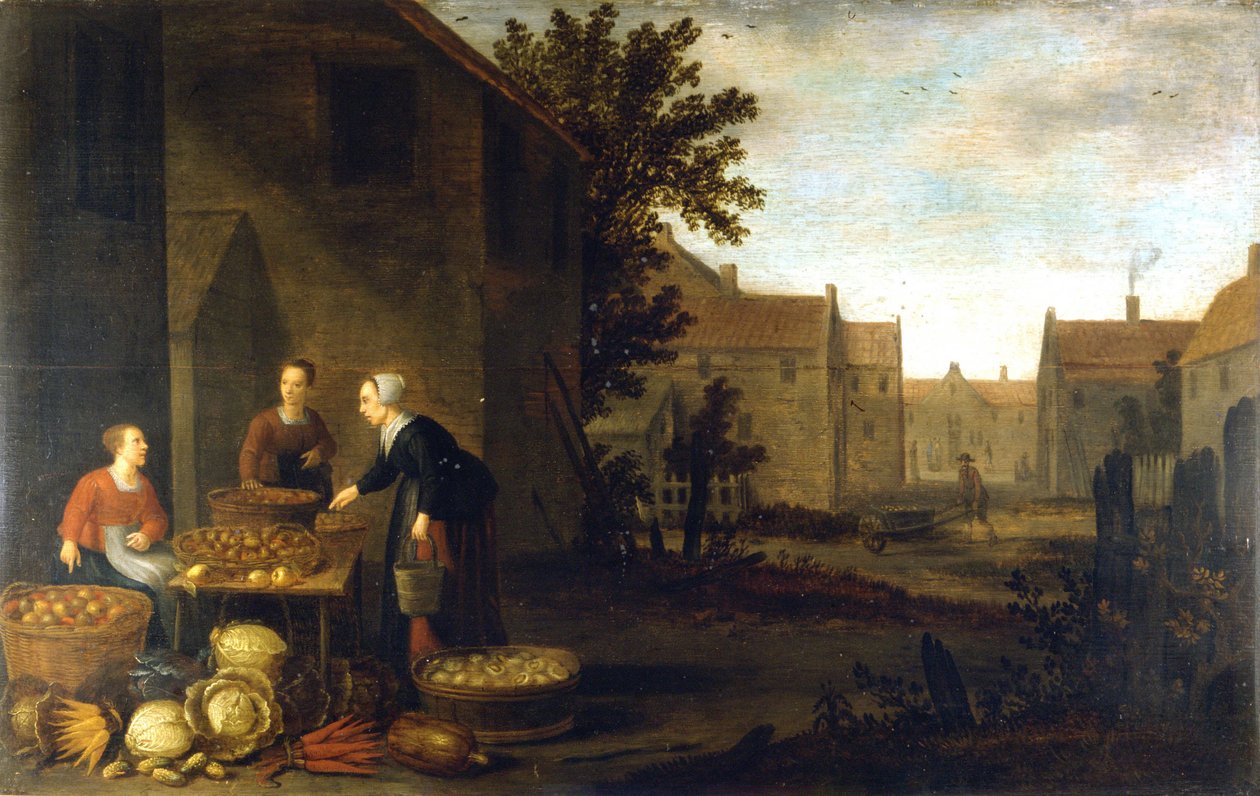 Willers Adam Willaerts (1577 - 1664) holandský malíř “” Market Scene””. 17. století.Museo del Castello. Milán od Flemish School