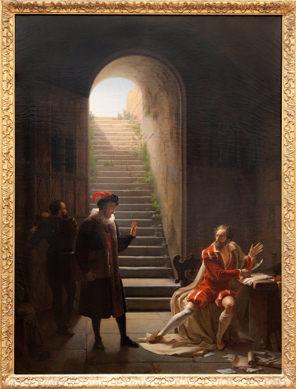 Pohár ve vězení navštívil Montaigne, kolem roku 1822 (olej na plátně) od Fleury François Richard