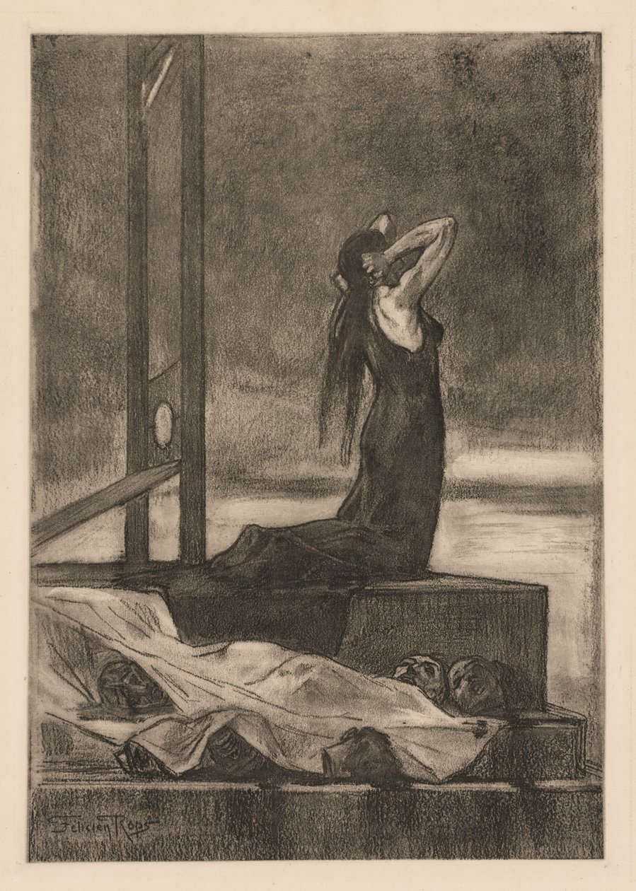 Kapitálový trest: Bolest smrti (Todesstrafe: La peine de mort) od Félicien Rops