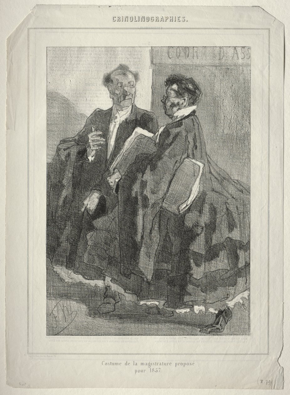 Krinolinografie (kostým soudce navržený pro rok 1857) od Félicien Rops
