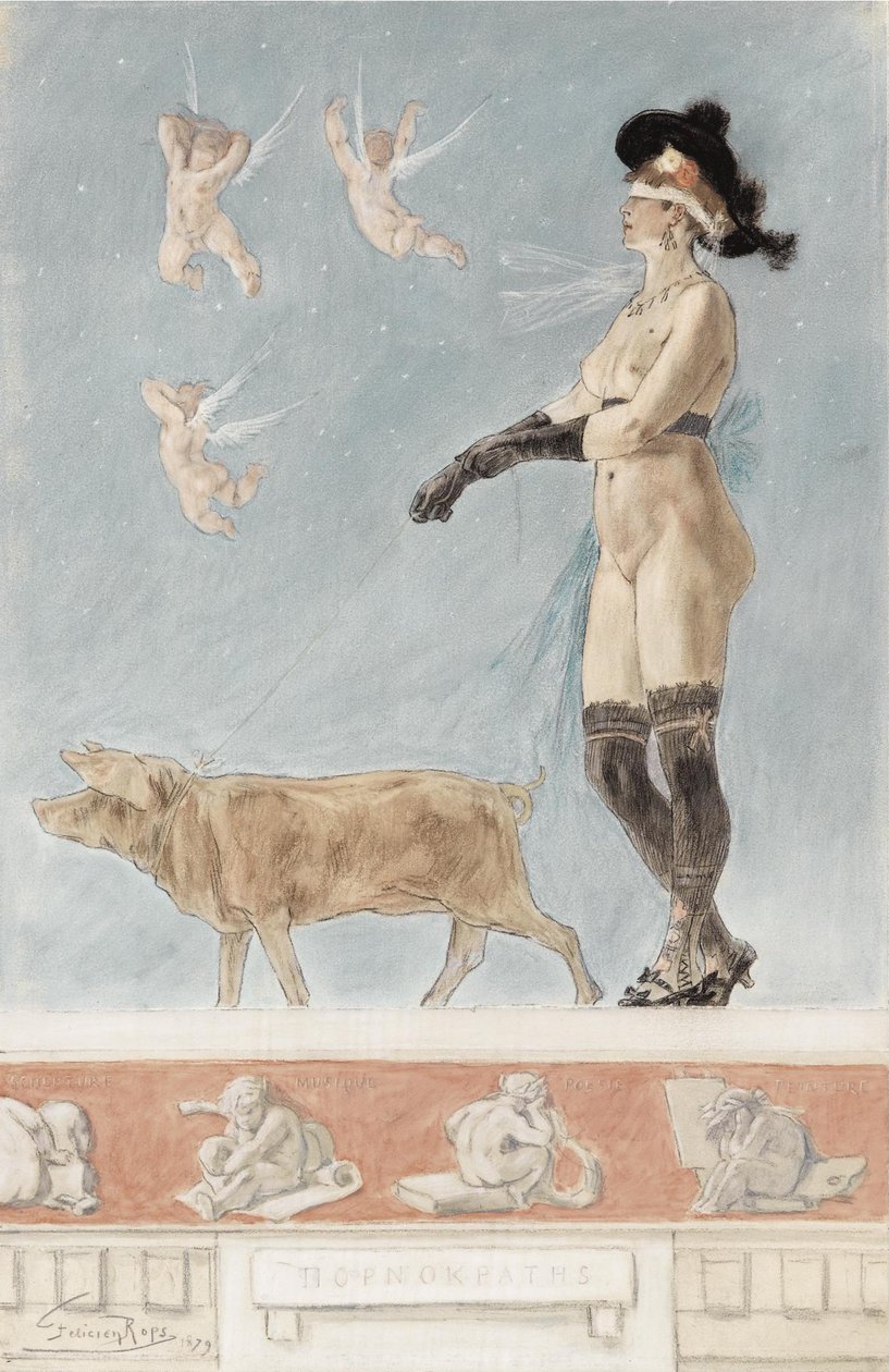 Pornokrates La Dame au cochon od Félicien Rops
