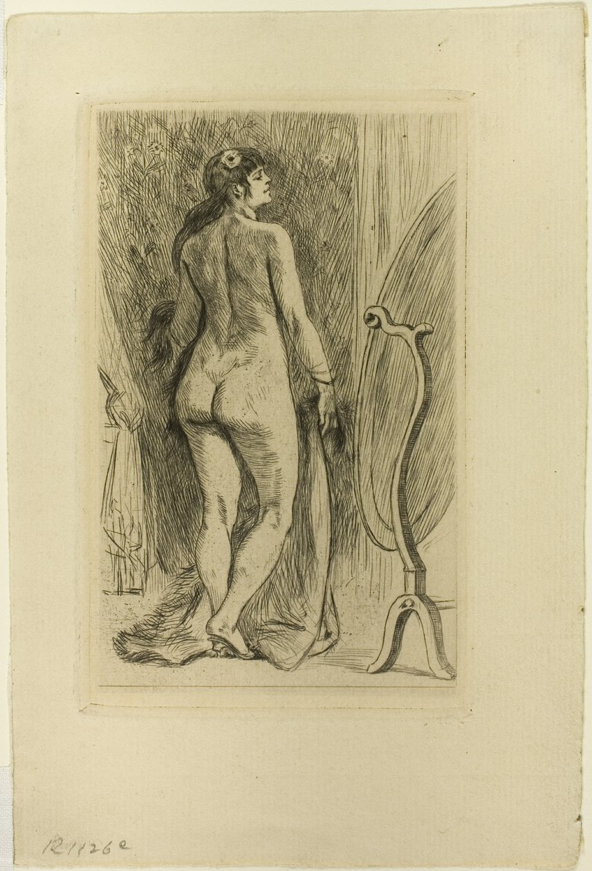 Stojící žena s kožešinou od Félicien Rops