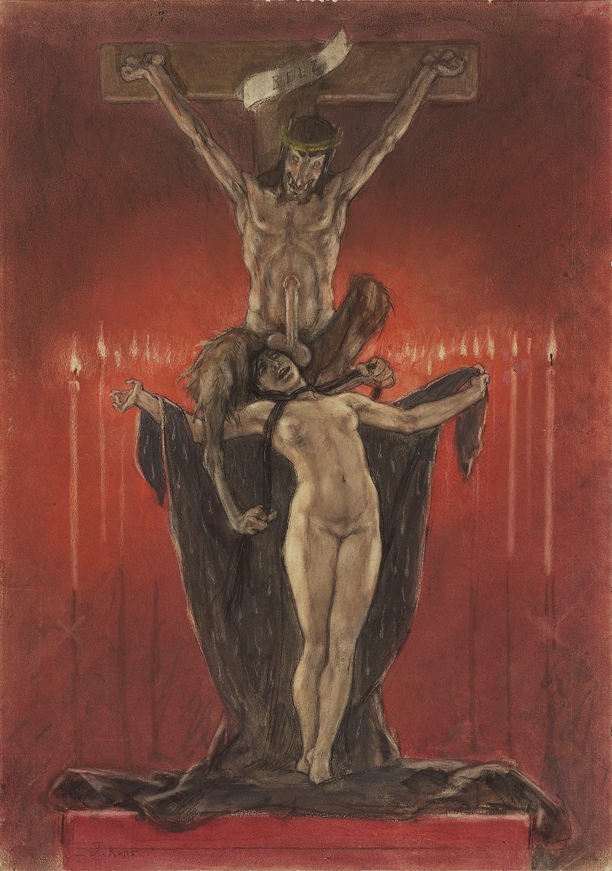 Satanistická Kalvárie od Félicien Rops