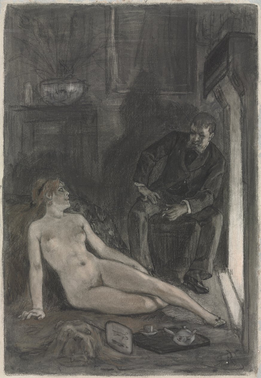 Zimní večer, poslední třetina 19. století. od Félicien Rops