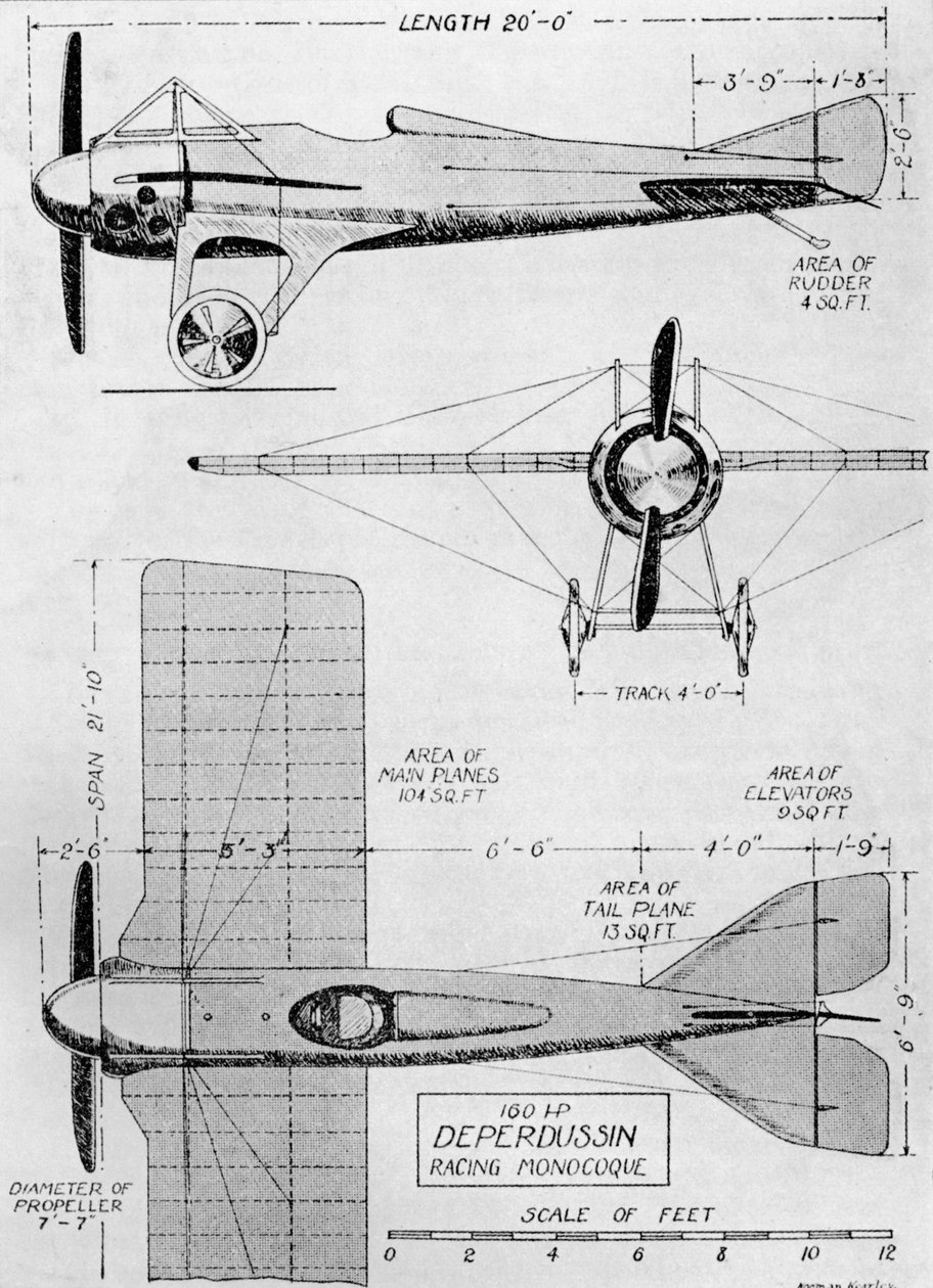 Pravděpodobně nejrychlejší letadlo v době vypuknutí války: The Deperdussin Monoplane 160 od Flight Photo