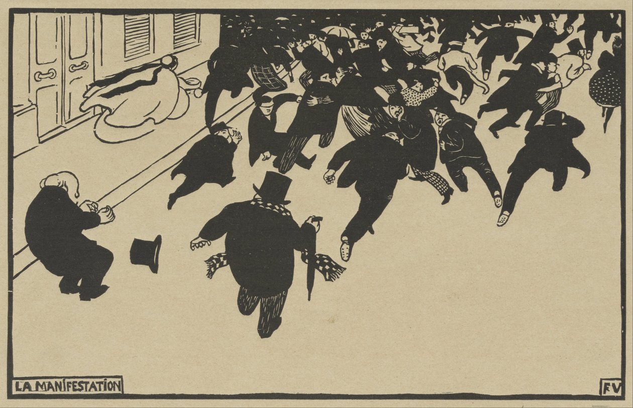 Demonstrace od Felix Edouard Vallotton