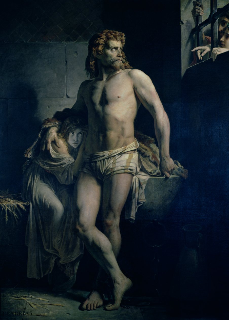 Gal a jeho dcera uvězněni v Římě, 1847 od Félix Joseph Barrias