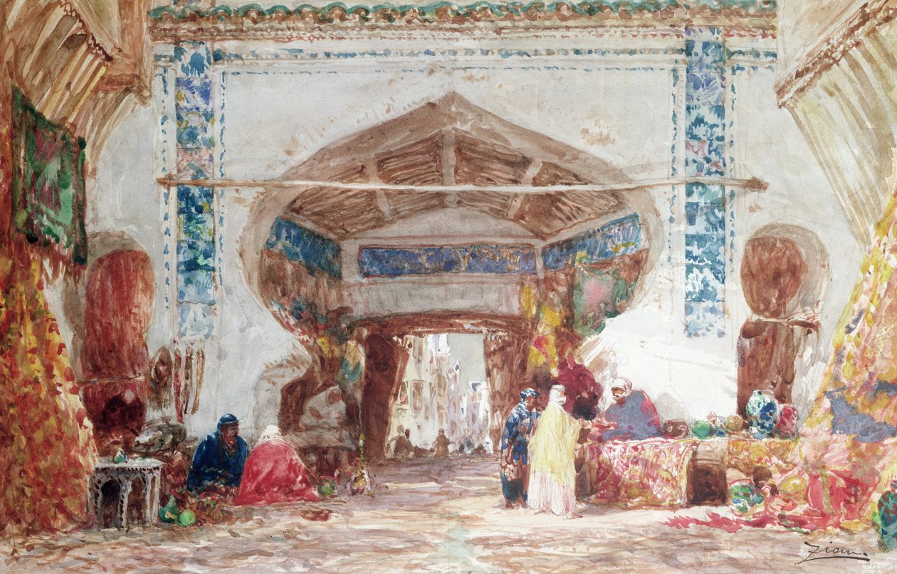 Bazar v Konstantinopoli od Félix Ziem