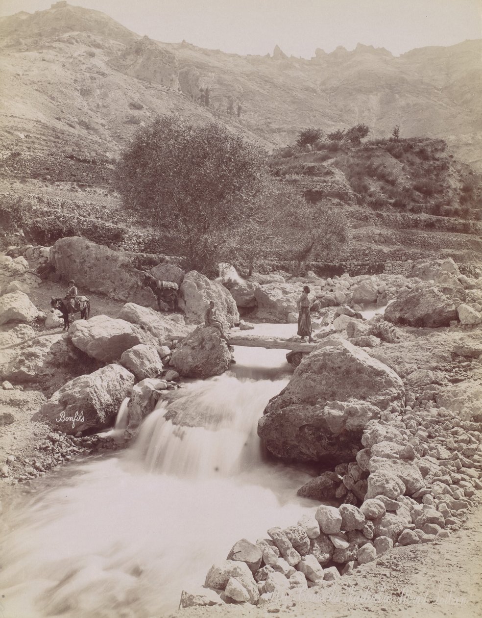Cours du Kadisha, Monte Lisabon, 60.-80. léta 19. století, tištěný vůz. 1870. od Félix Bonfils
