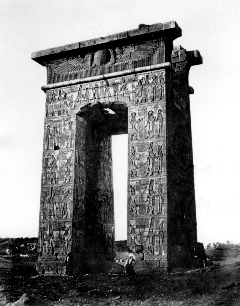 Brána na sever od Karnaku, Núbie, Egypt, 1878 od Félix Bonfils