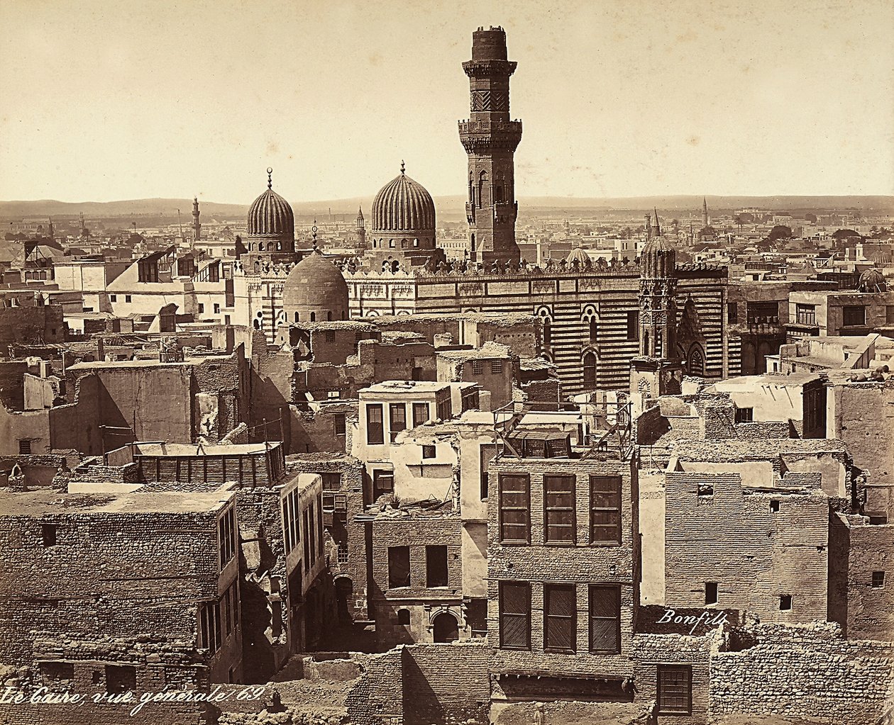 Panoramatický výhled na Káhiru, Egypt od Félix Bonfils