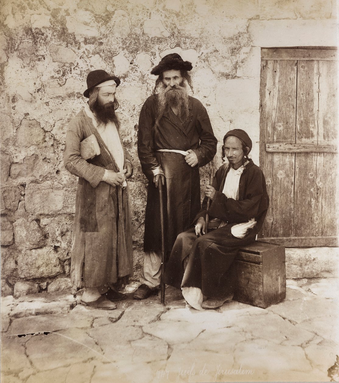 Portrét tří židovských mužů v Jeruzalémě od Félix Bonfils