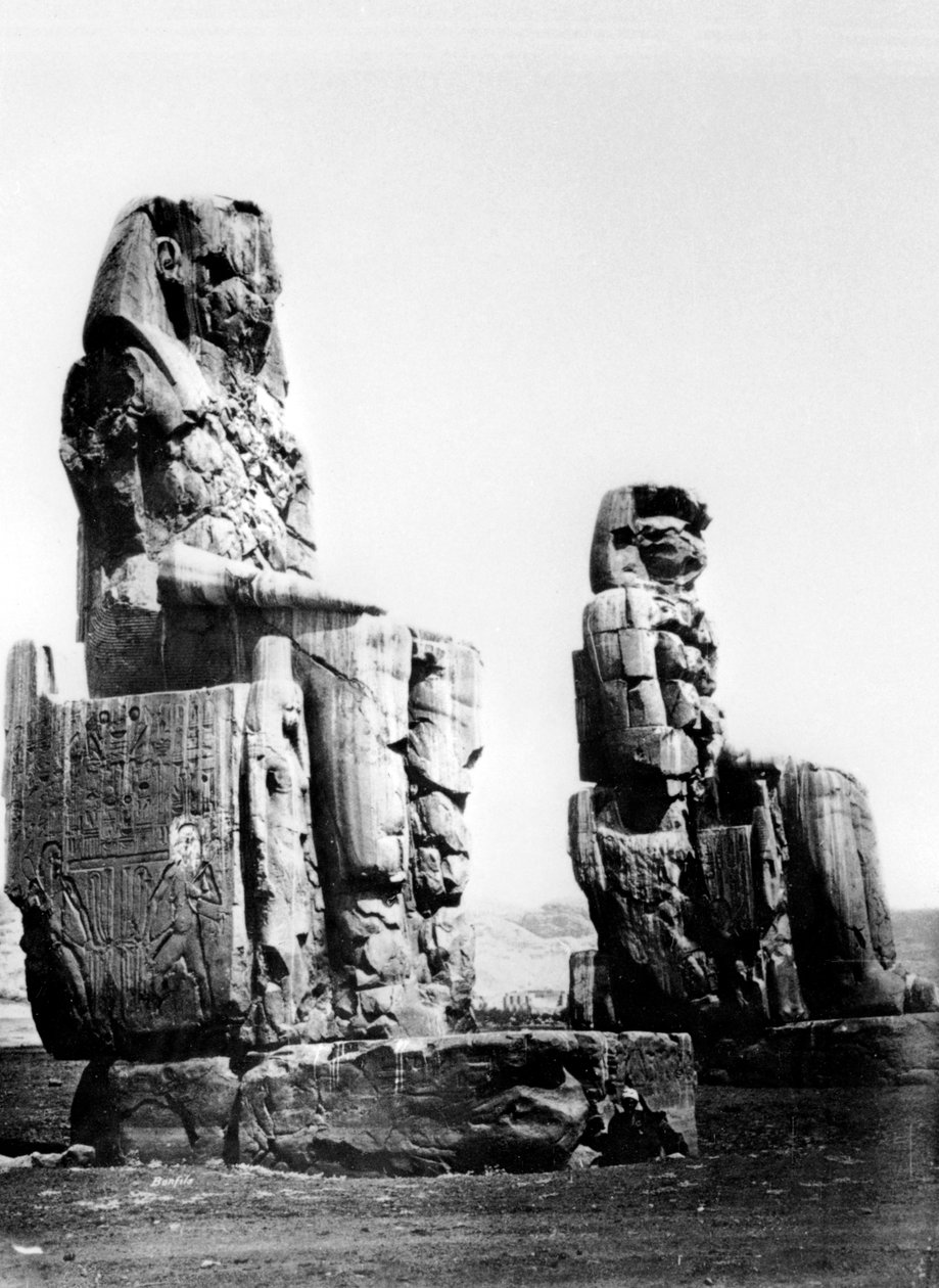 Memnonovy kolosy, Théby, Núbie, Egypt, 1878 od Félix Bonfils