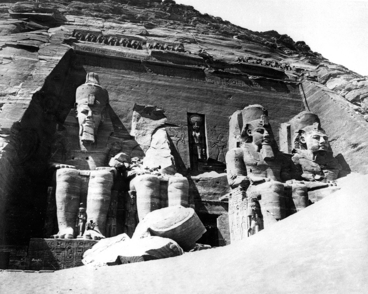 Chrám Abu Simbel, Núbie, Egypt, 1878 od Félix Bonfils