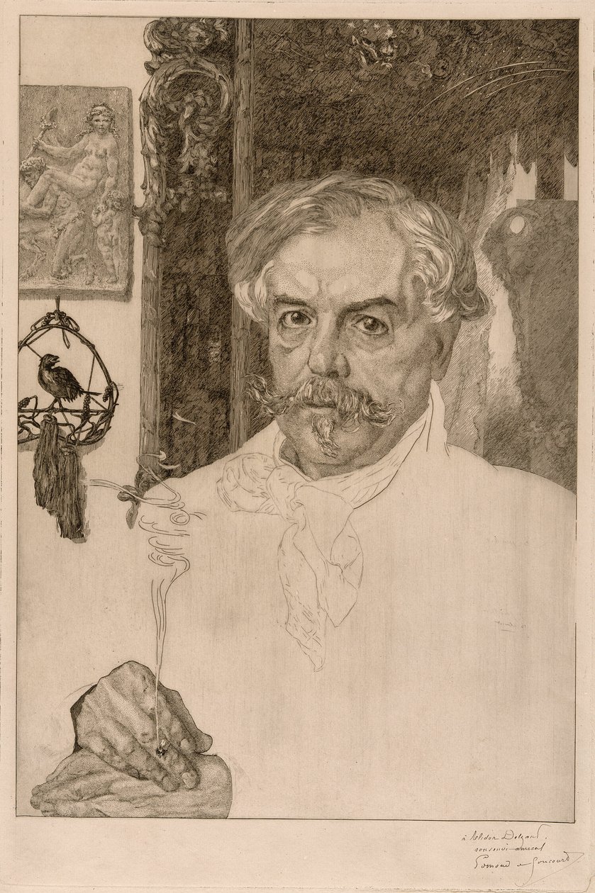Portrét Edmonda de Goncourta od Félix Henri Bracquemond