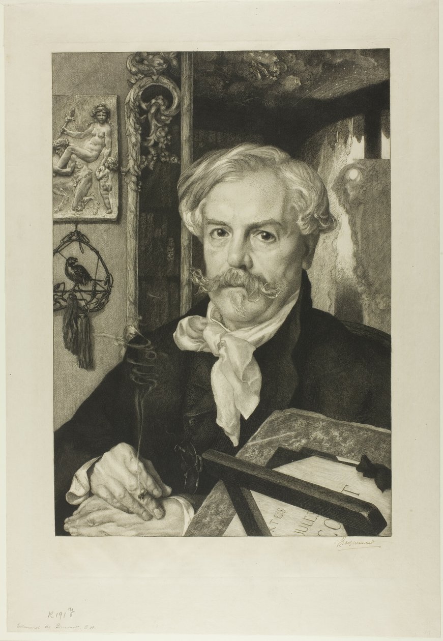 Portrét Edmonda de Goncourta od Félix Henri Bracquemond