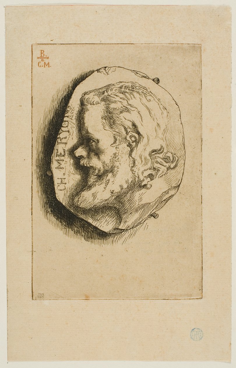 Portrét Meryona z profilu od Félix Henri Bracquemond