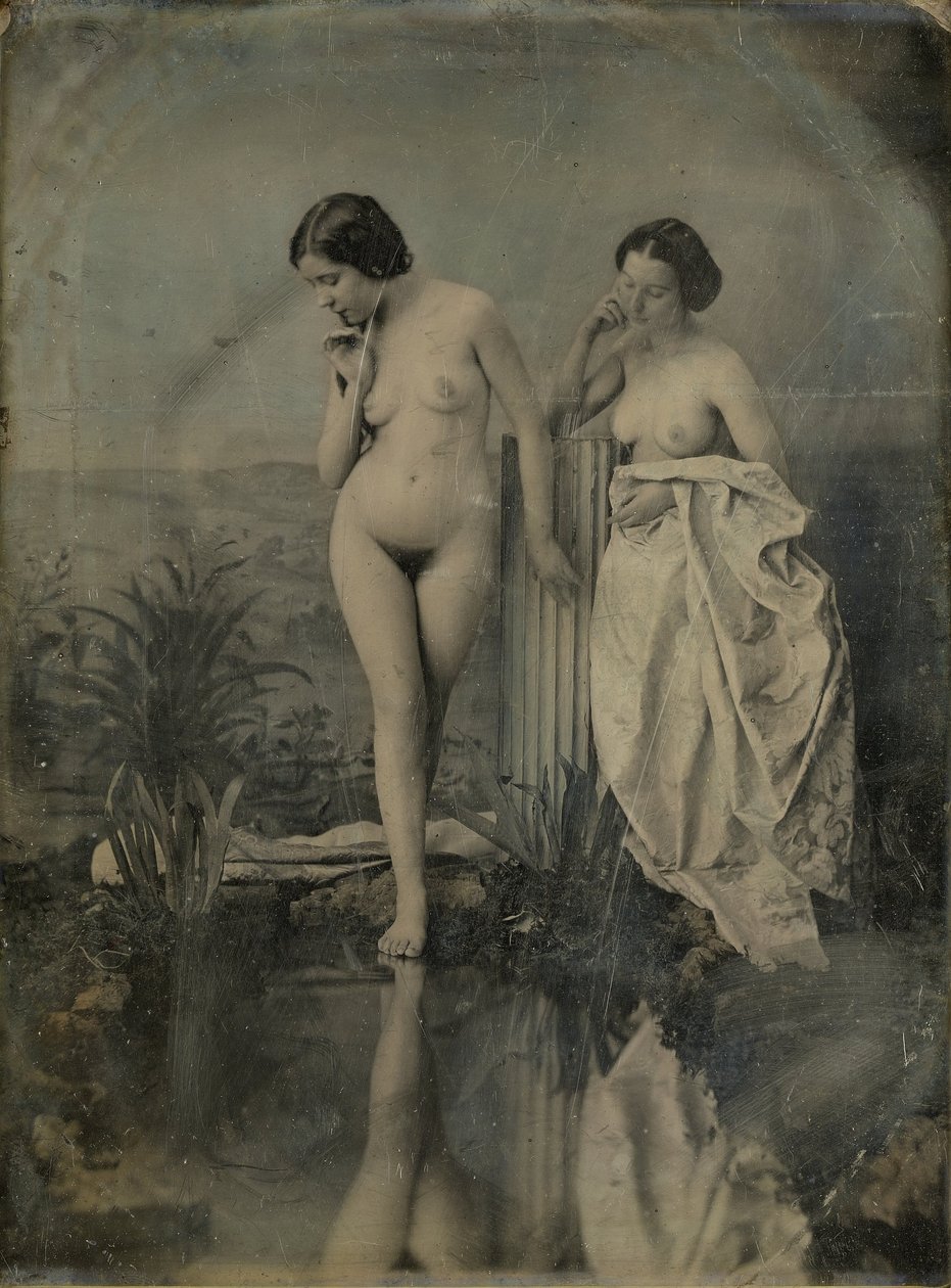 The Bathers - nahá studie k obrazové kompozici od Félix Jacques Moulin