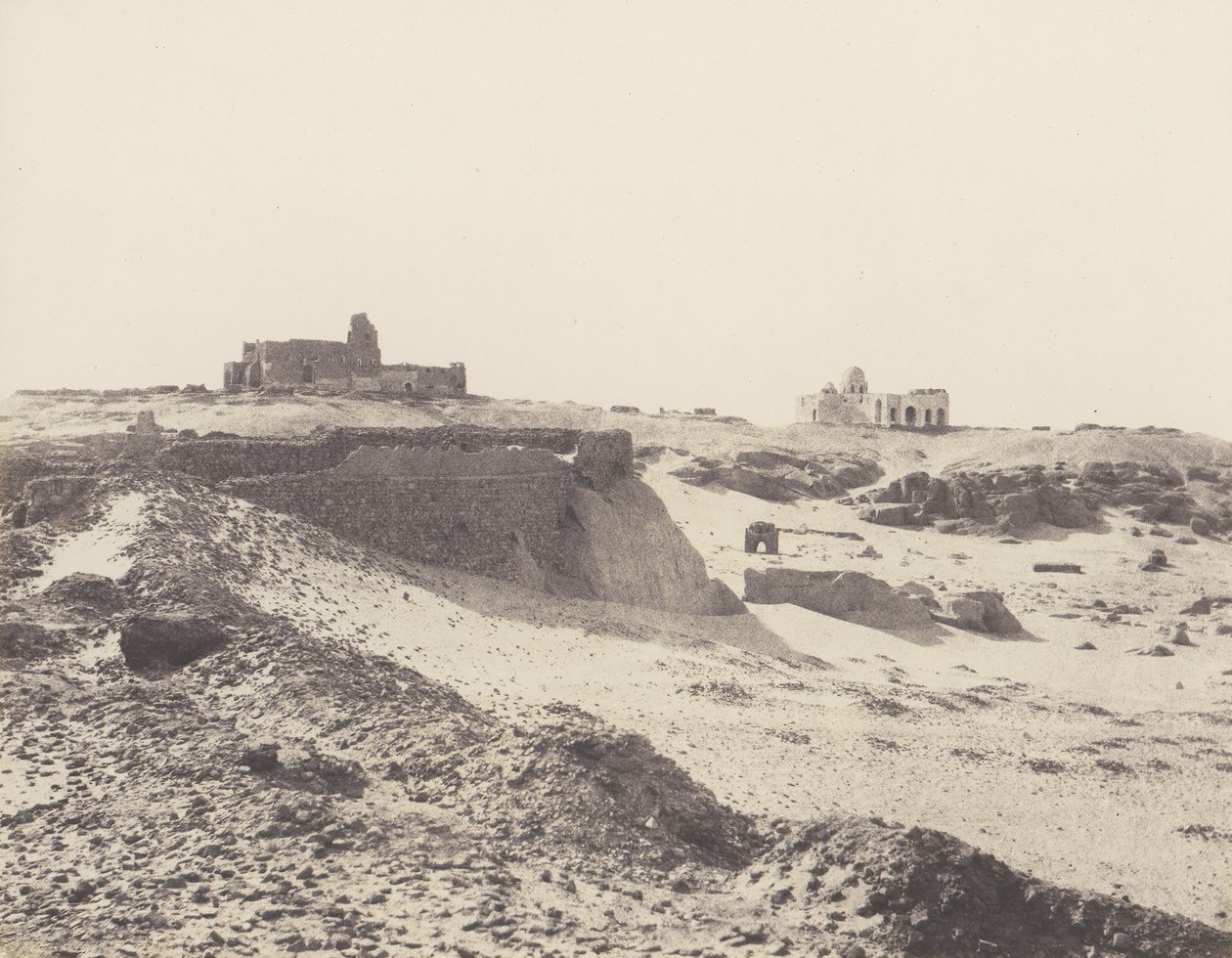 Asuán, Ruiny starověké arabské ohrady, jihovýchodně od města, 1851-52, tištěno 1853-54. od Félix Teynard