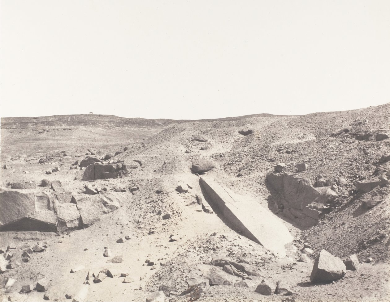 Aswan Syene, Granite Quarries - Ancient Extraction System, 1851-52, tištěno 1853-54. od Félix Teynard