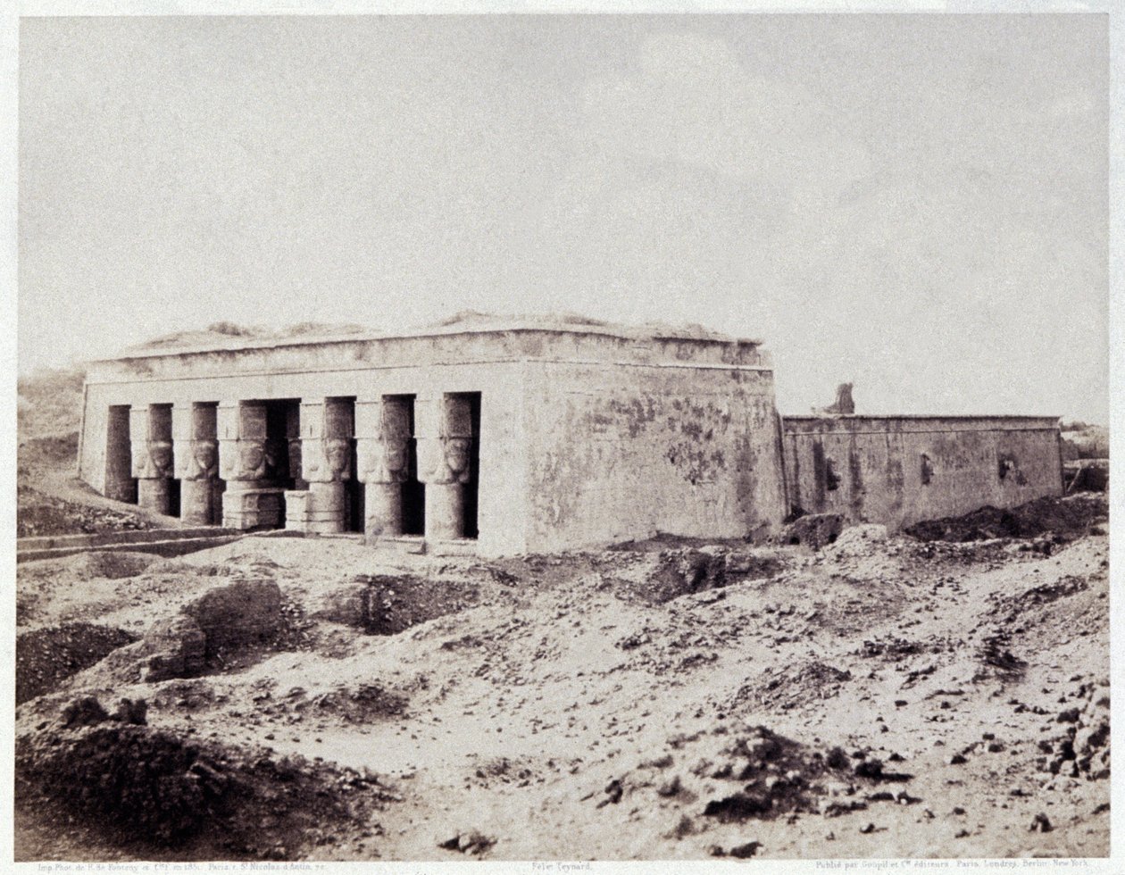 Dendera, Egypt, asi 1850 (foto) od Félix Teynard