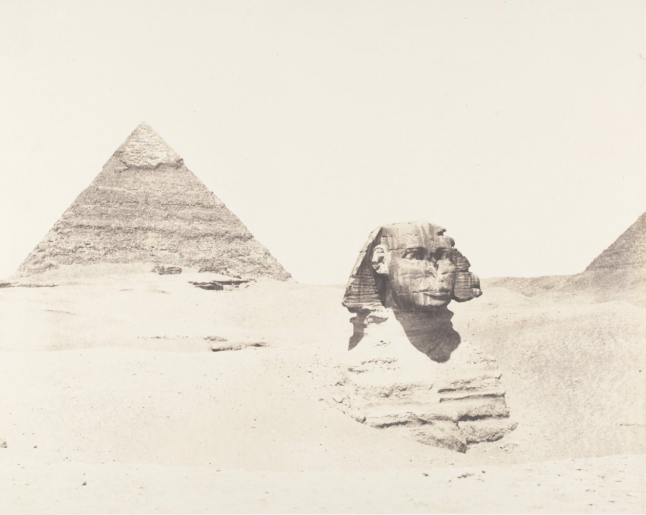 Djizeh Necropolis of Memphis, Sfinga and Pyramids, 1851-52, tištěné 1853-54. od Félix Teynard