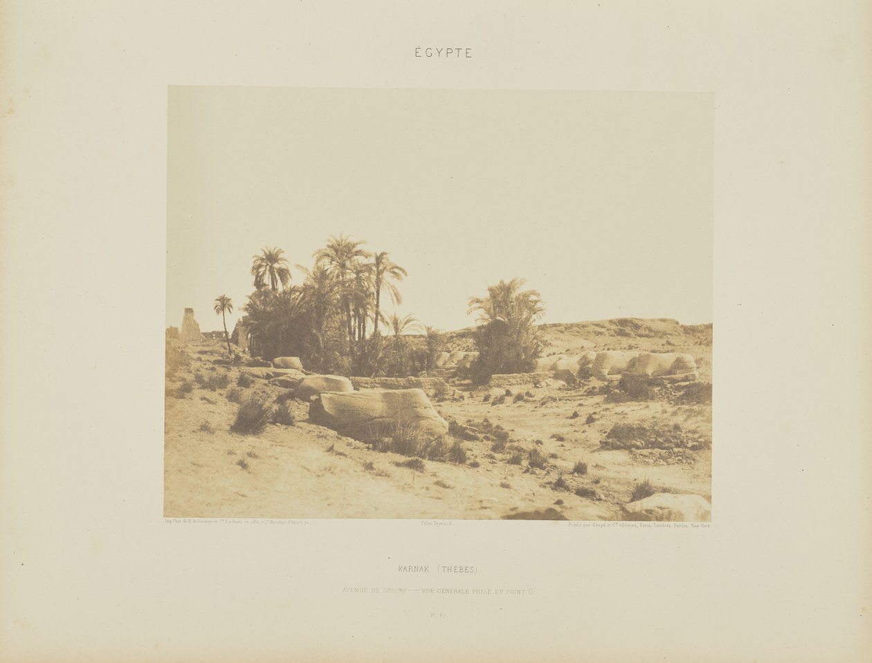 Karnak (Théby). Alej sfing - celkový pohled z bodu G od Félix Teynard