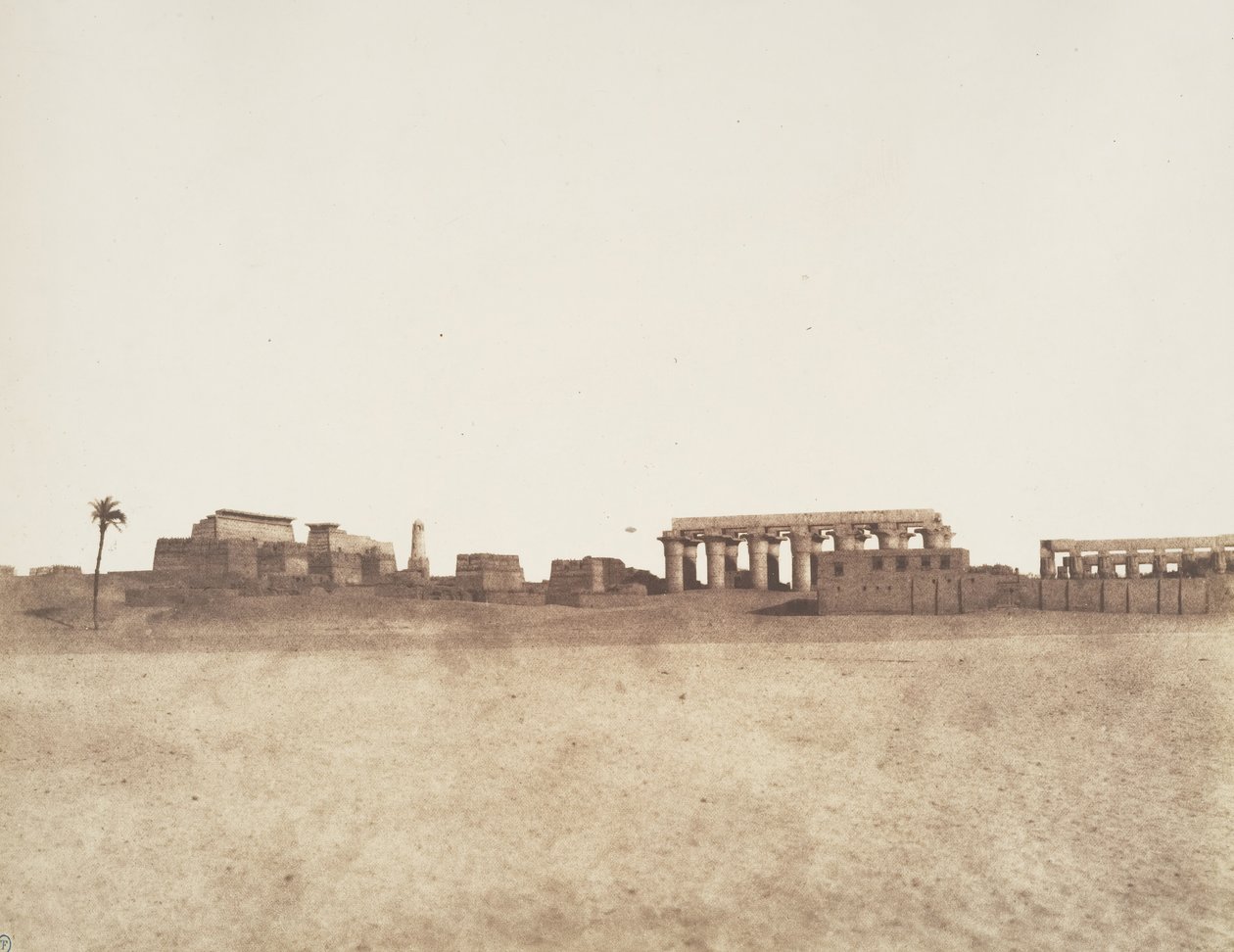 Louksor Théby, Celkový pohled na ruiny, 1851-52. od Félix Teynard