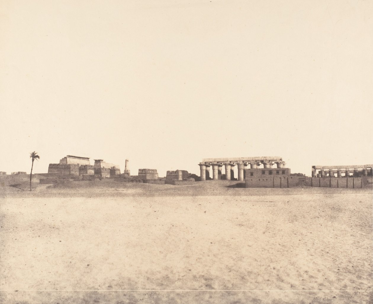 Louksor Théby, Celkový pohled na ruiny, 1851-52. od Félix Teynard