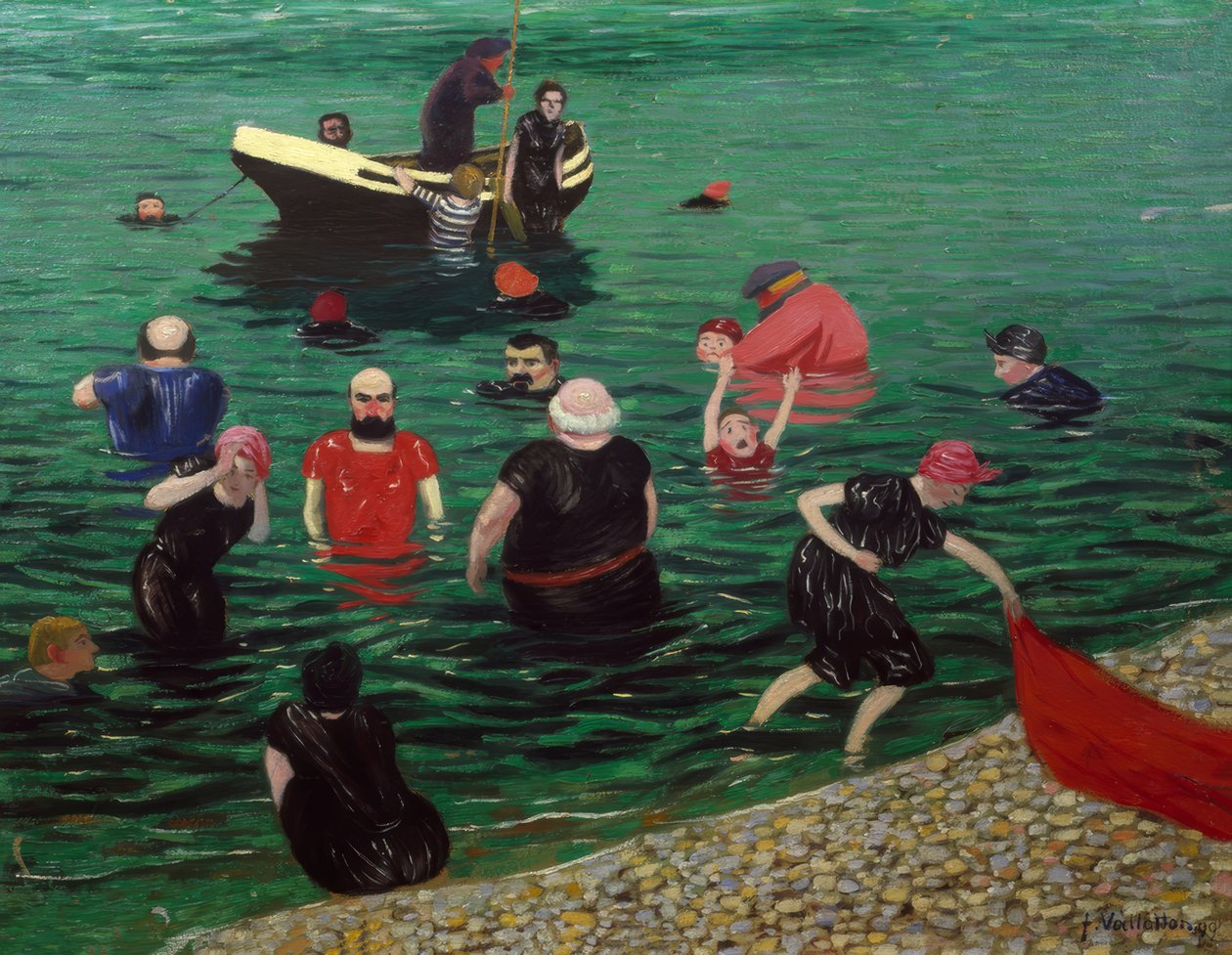 Koupající se v Étretatu od Félix Vallotton