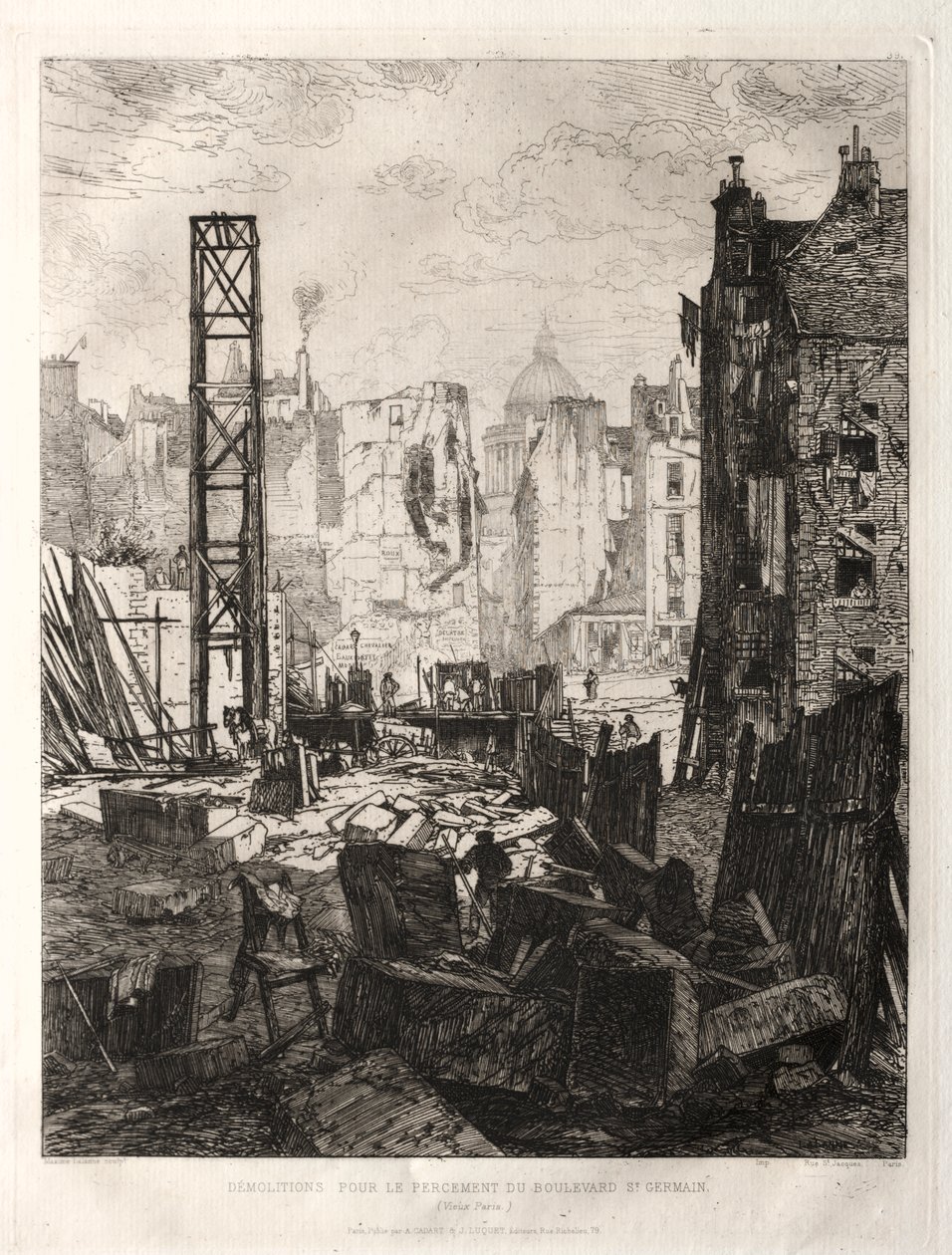 Demolice na chodníku Boulevard St. Germain od Félix Vallotton